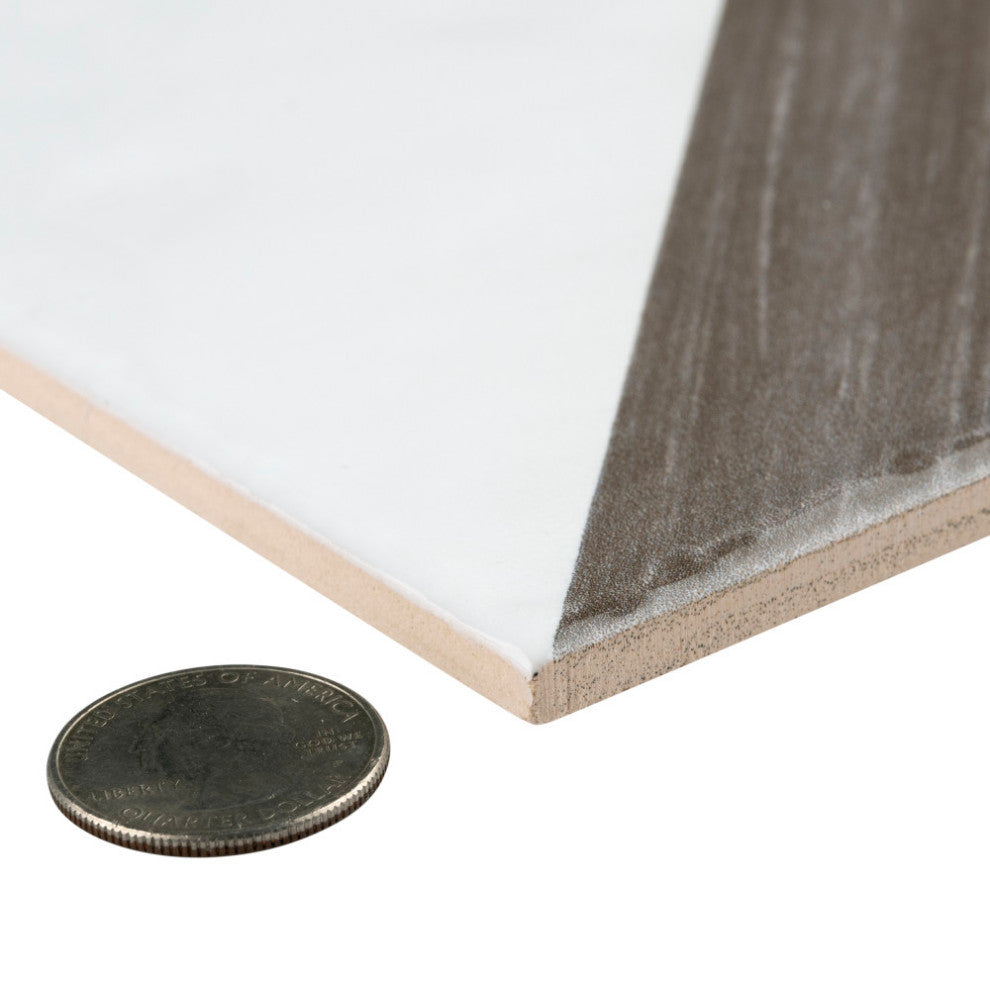 Triangle Rustique Glossy Brown Ceramic Wall Tile