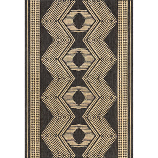 Nuloom Ranya Tribal Indoor/Outdoor Contemporary Area Rug, Dark Grey 4'X6'