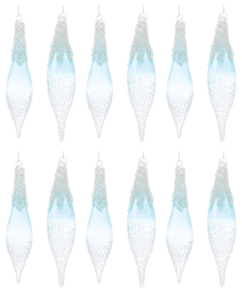 Beaded Glass Drop Ornament, 12-Piece Set