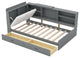 Gewnee Wood Twin Size platform bed with Storage Headboard