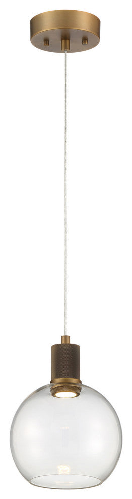Access Port Nine 1-Light Burgundy LED Pendant Brass