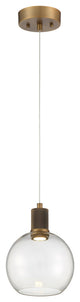 Access Port Nine 1-Light Burgundy LED Pendant Brass