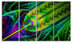 Green Stained Glass Texture, Abstract Wall Art Canvas, 48"x28", 4 Panels