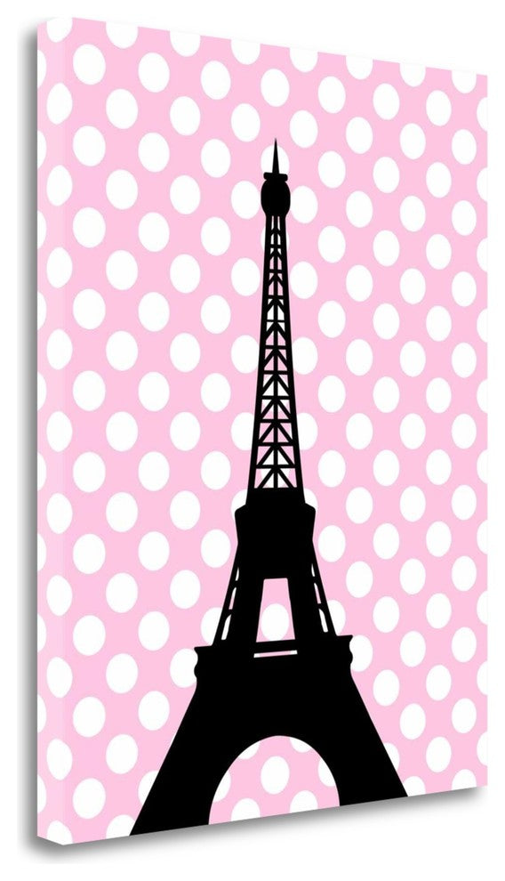 "Eiffel Tower Polka Dots" By Tamara Robinson, Giclee on Gallery Wrap Canvas