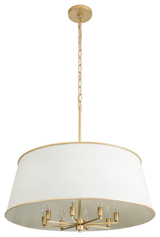 Coco 8-Lt  Pendant - Matte White/French Gold