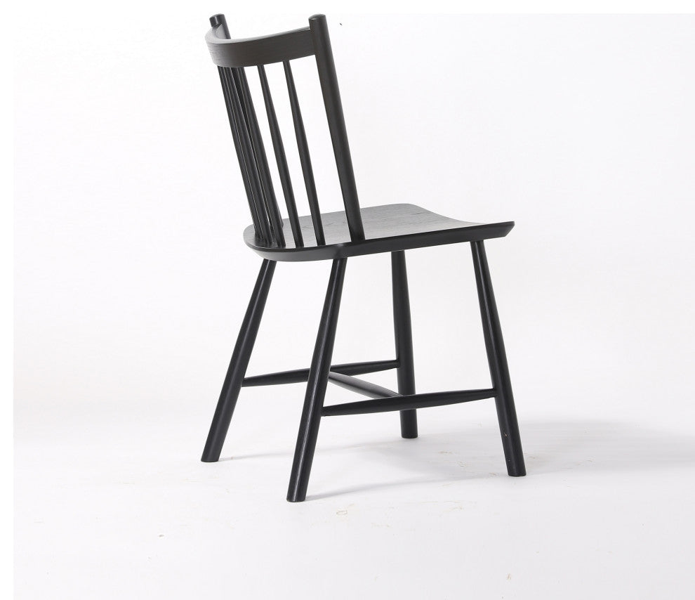 Elite Living Vincent, Set of 2, Solid Wood Dining Chairs, Black