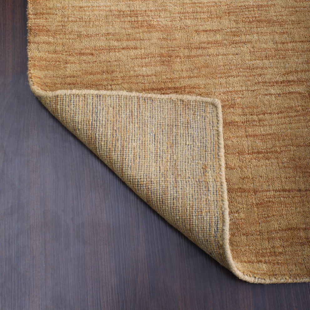 HAND KNOTTED LOOM WOOL ECO-FRIENDLY AREA RUGS-Rectangle,Gold,Solid