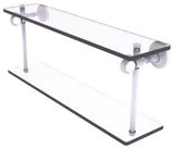 Pacific Grove 22" Two Tiered Glass Shelf with Twisted Accents, Matte White