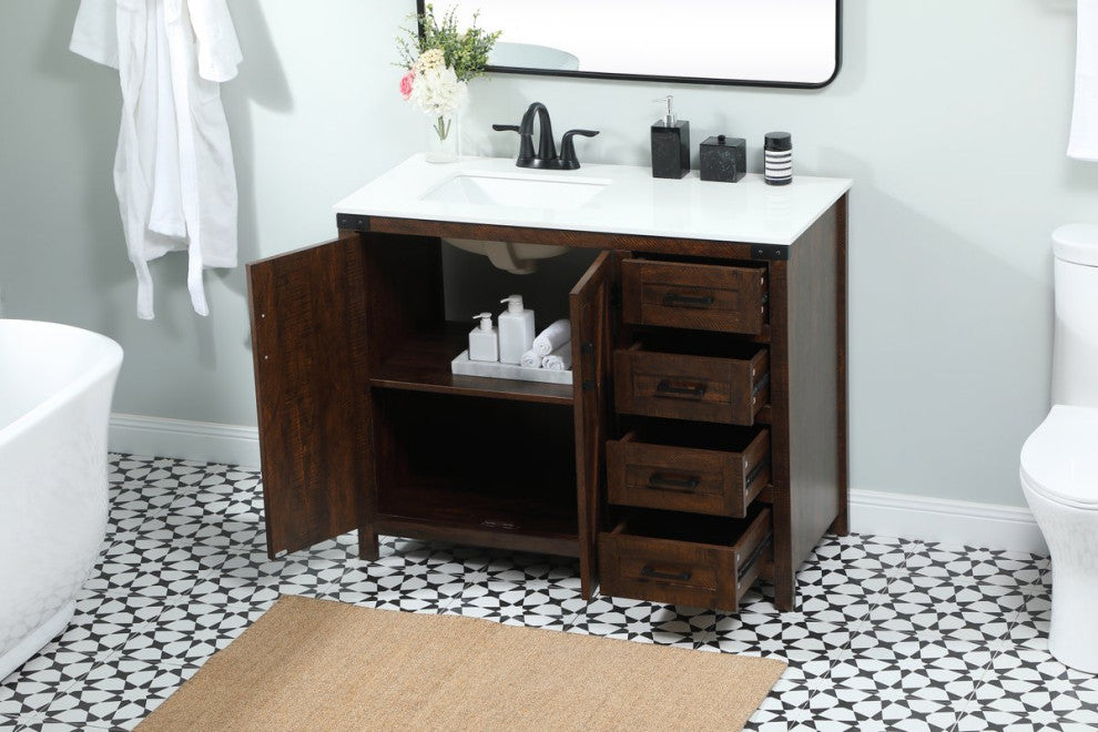 Home Living 19" Farmhouse Expresso-Light Bathroom Vanity