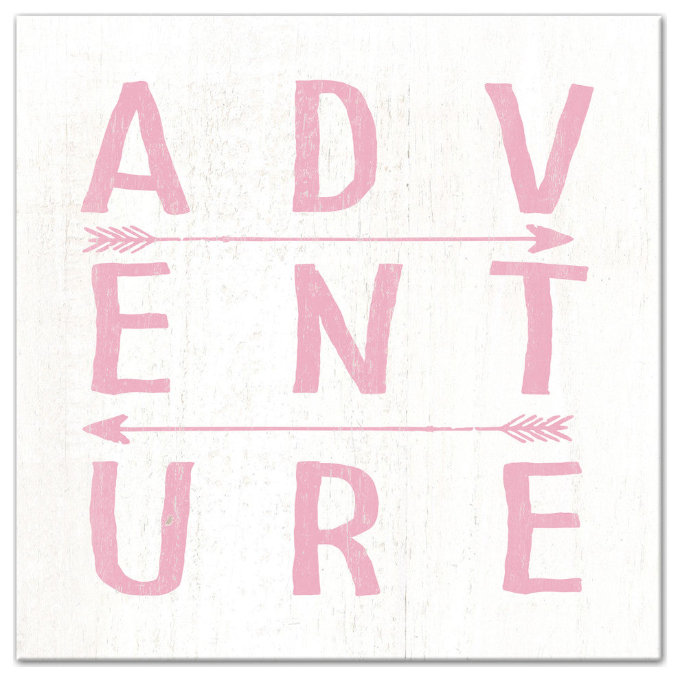 Adventure Arrows Pink 12x12 Canvas Wall Art