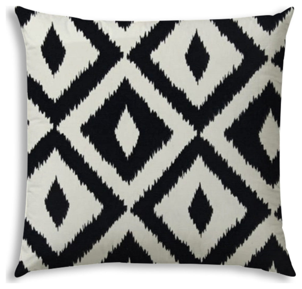 17" Black Diamonds Indoor Outdoor Sewn Throw Pillow
