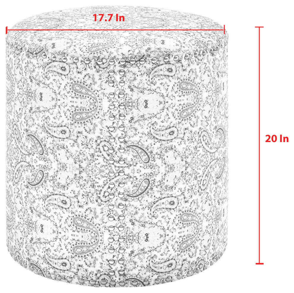 Rustic Manor Brookelynn Ottoman, Upholstered, Linen, Manor Floral