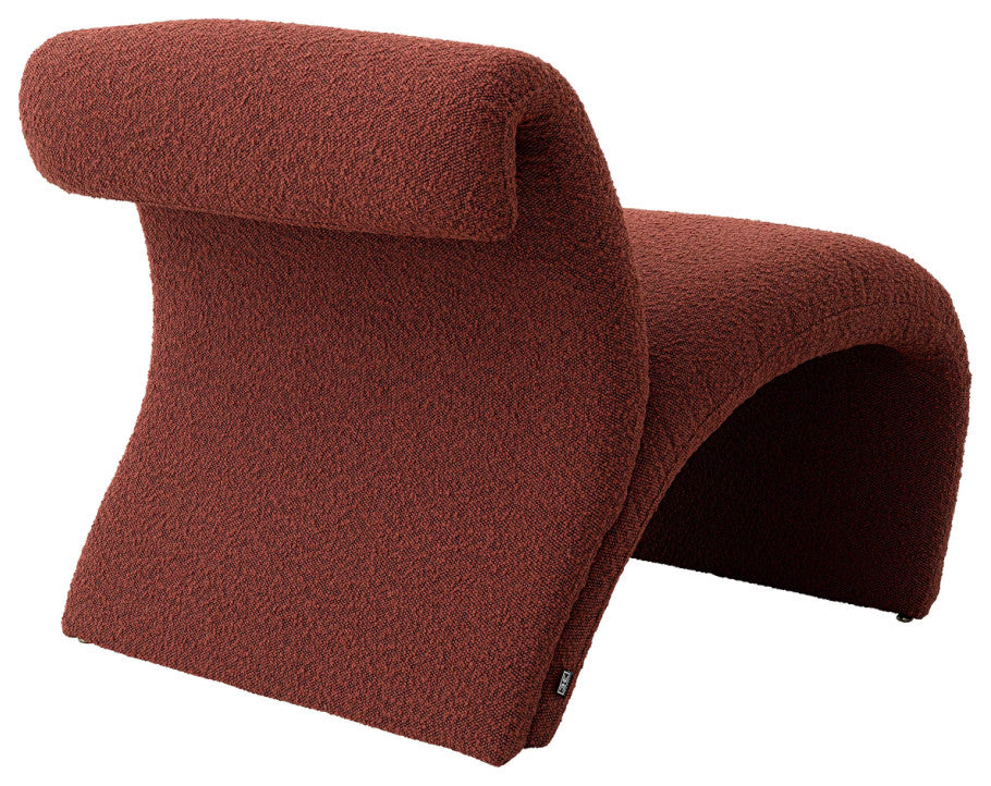 BouclÃ© Curved Accent Chair | Eichholtz Vignola, Red