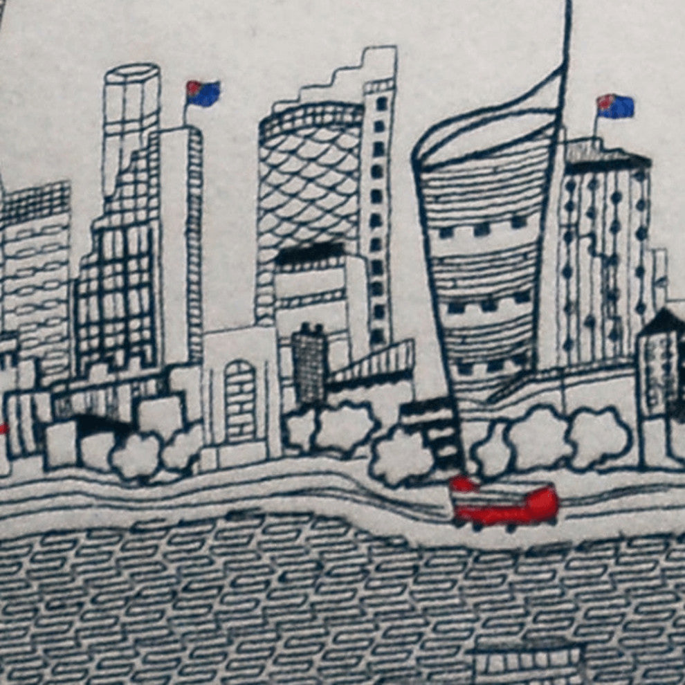 46" White Sydney Daylight Skyline Lumbar Decorative Pillow