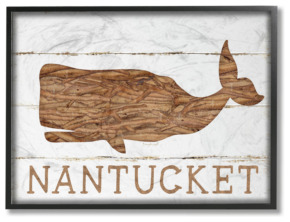 Stupell Industries Nantucket Whale, 11 x 14