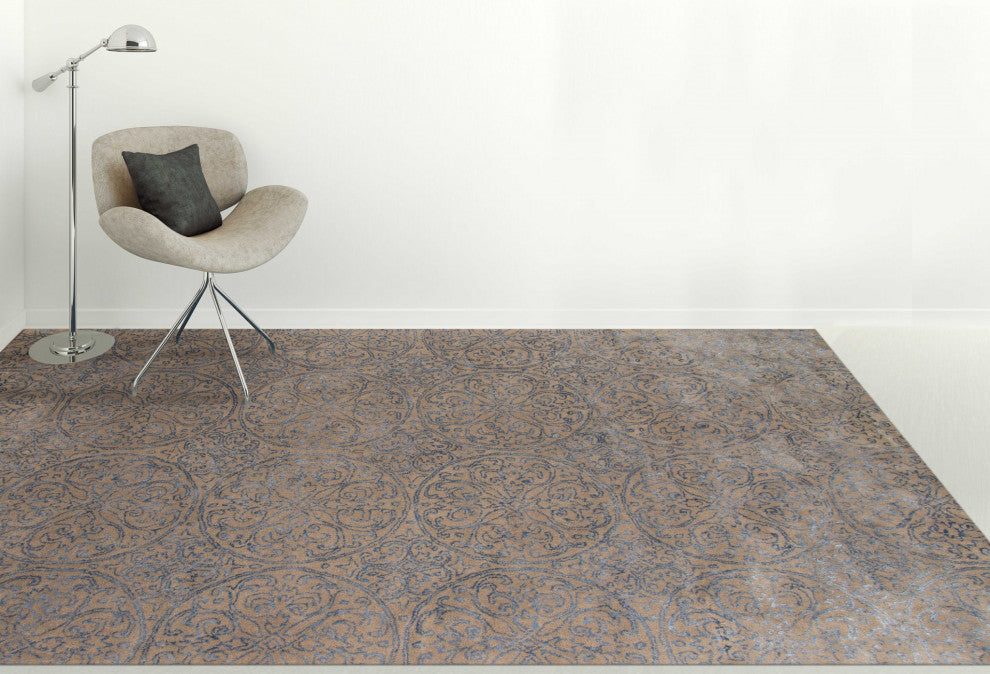 5" X8" X 0.5" Blue Wool Area Rug