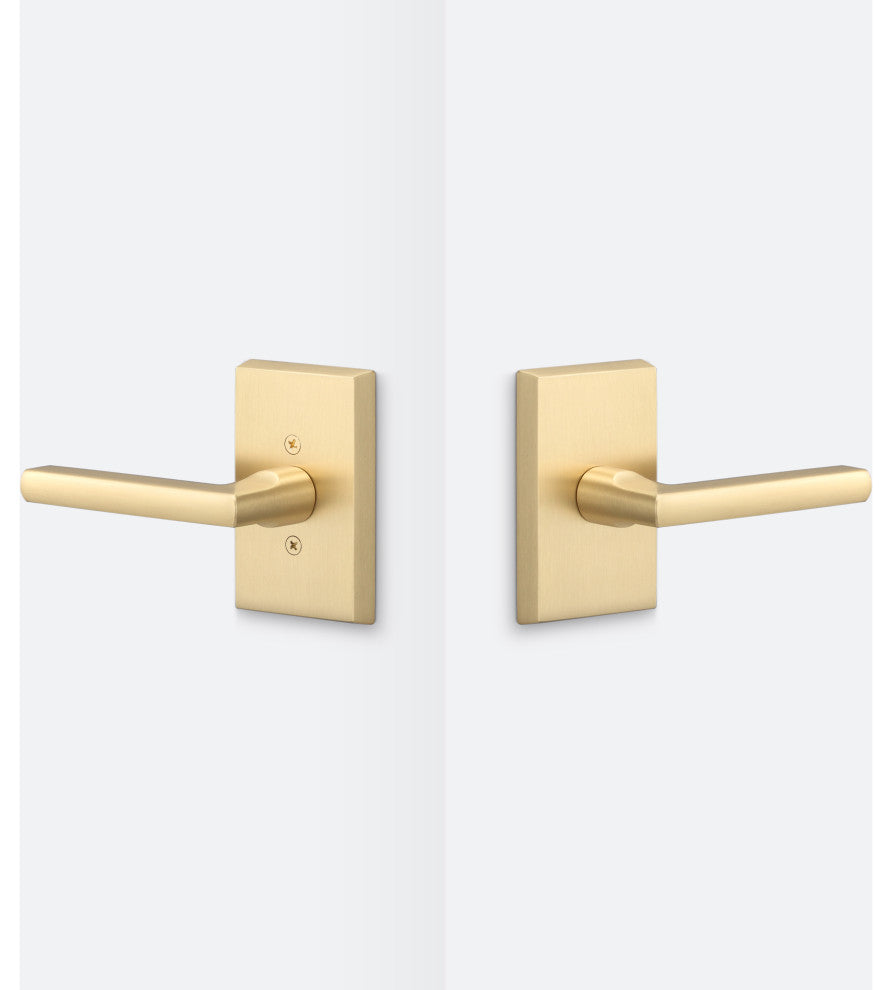 Rustic Series Logan Passage Lever, Satin Brass