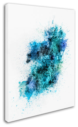 Michael Tompsett 'Ireland Map Paint Splashes' Canvas Art, 47"x35"