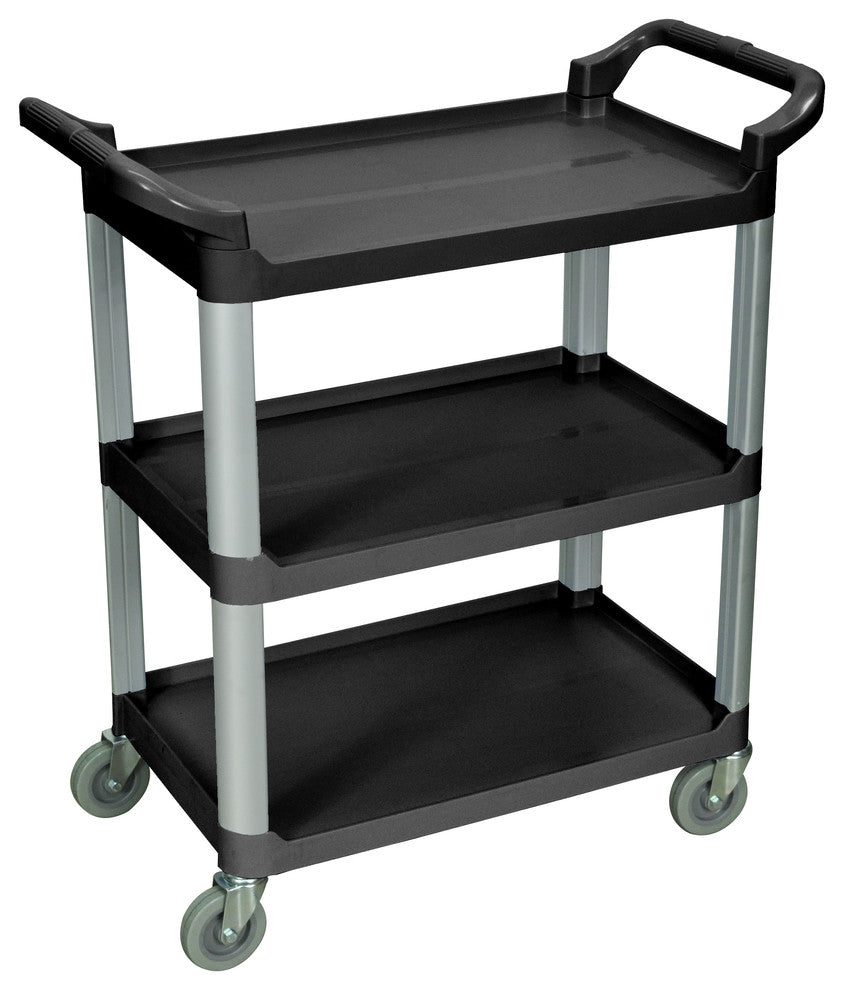 Luxor 3-Shelf Black Serving Cart