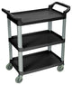 Luxor 3-Shelf Black Serving Cart