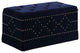 Deep Blue Velvet Nailhead Storage Bench With Ottomans