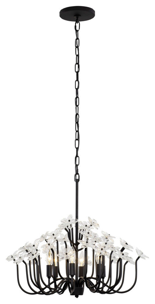 Wildflower 6-Lt Chandelier - Matte Black