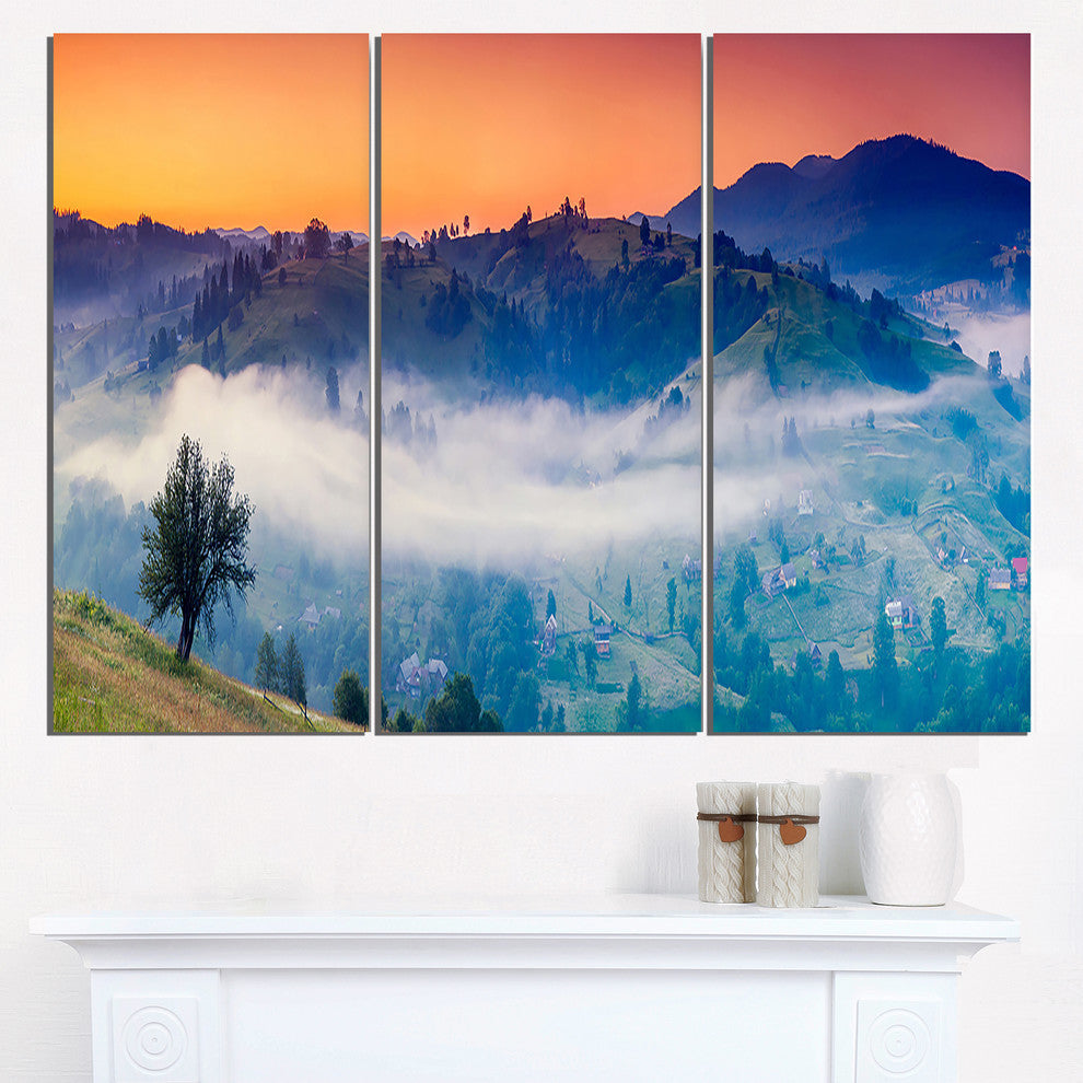 "Fantastic Blue Mountains Panorama" Metal Wall Art, 3 Panels, 36"x28"