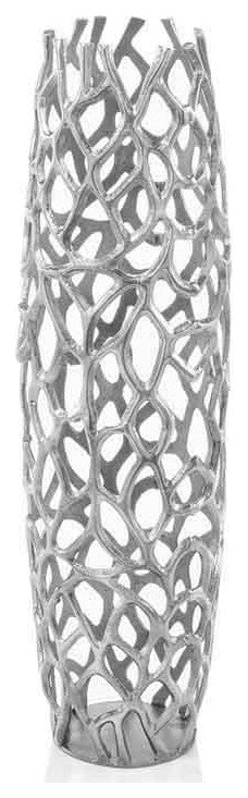 Rama Twigs Silver Barrel Large Floor Vase