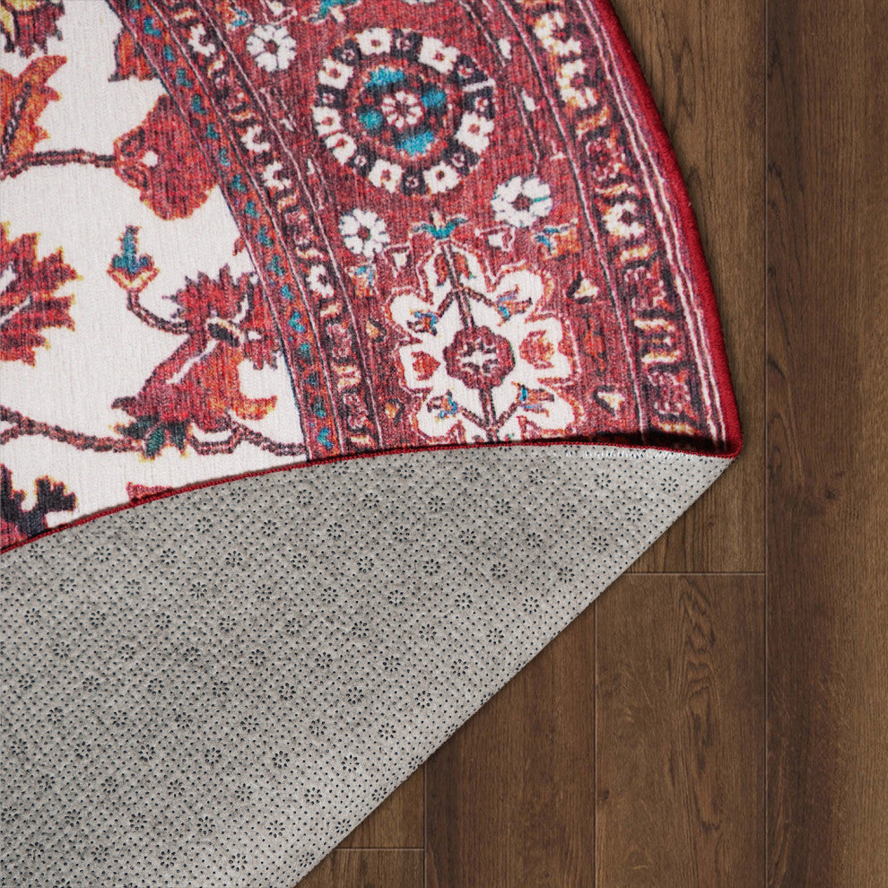 My Magic Carpet Ramage Maroon Rug, 6'x6'