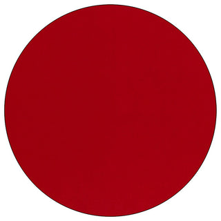 48'' Round Red Thermal Laminate Activity Table - Height Adjustable Short Legs