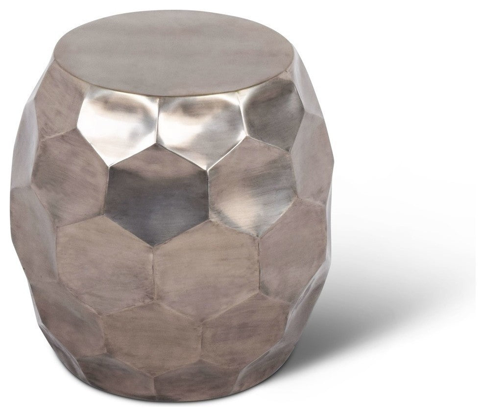 Stomp Round End Table, Nickel