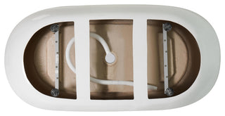 Aaron 77" Soaking Bathtub, Glossy White With Brushed Nickel Trim