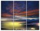 "Yellow Sunlight and Fiery Clouds" Photo Wall Art, 3 Panels, 36"x28"