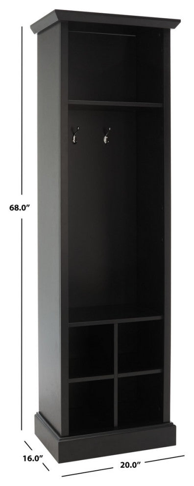 Safavieh Surrey 6 Shelf 2 Hook Hall Tree, Black