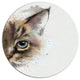 Cat Half Face Watercolor, Animal Round Wall Art, 38"