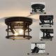 2 light vintage Close to Ceiling Light Fixture black ceiling lamp for farmhouse