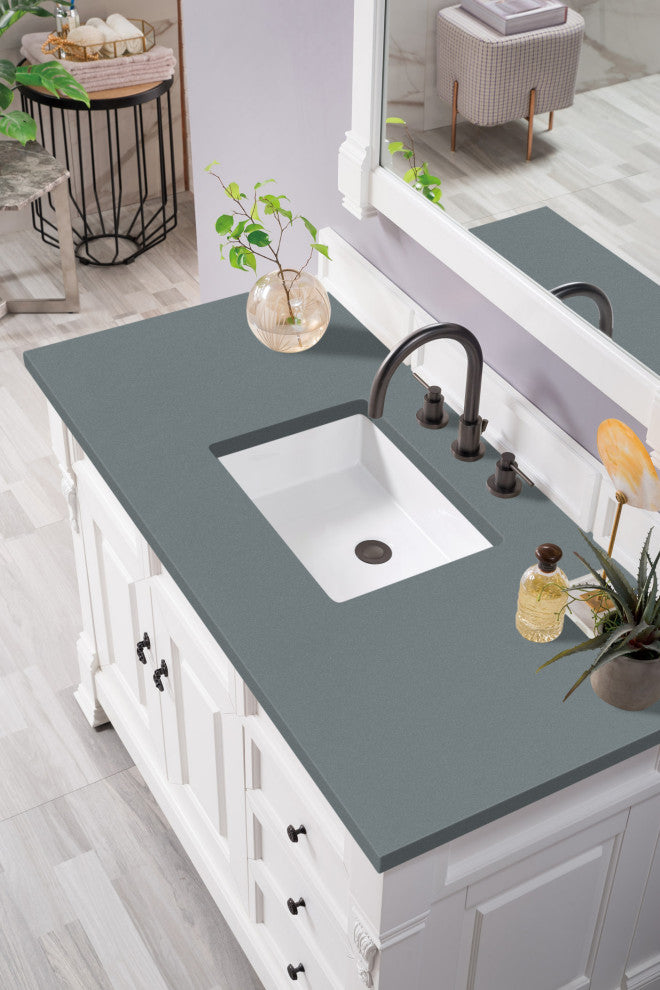 James Martin 147-V48-BW-3CBL 48" Bright White Single Vanity Quartz Top