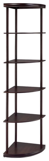 5-Shelf Corner Bookshelf, Cappuccino