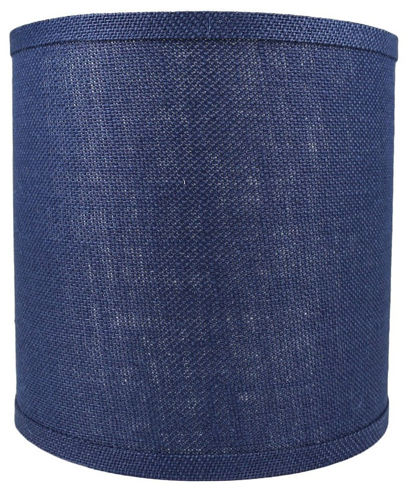 Classic Drum Burlap Lampshades, Navy Blue, 10"