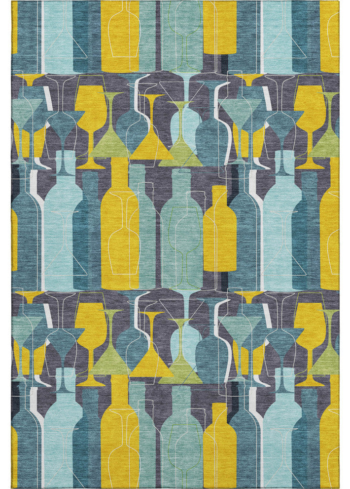 Addison Premium Washable Mayfield AMF168 blue 8' x 10' Rug