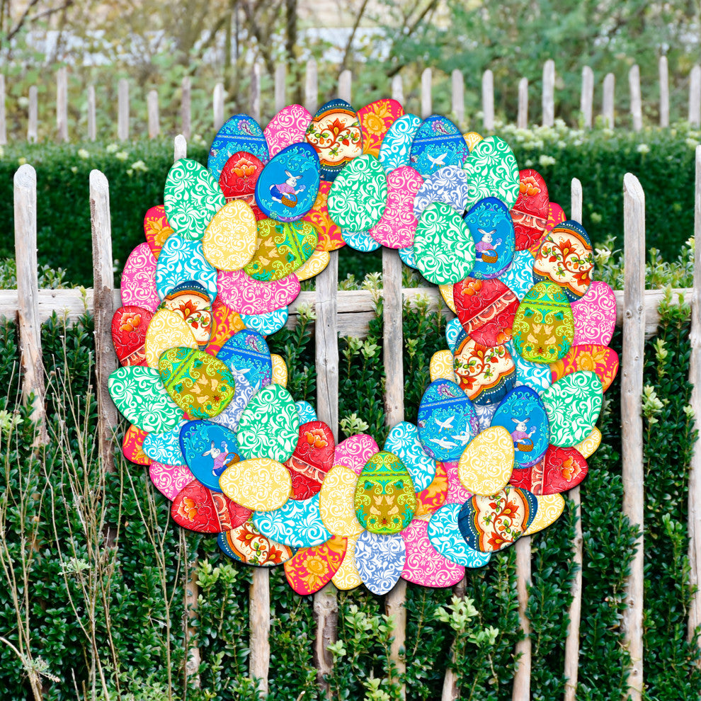 Easter Eggs Wreath Door Hanger