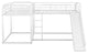 Gewnee Full and Twin Size L-Shaped Bunk Bed with Slide and Short Ladder in White