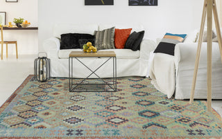 Sun Faded Flatweave Nikoo Gray/Rust Rug, 6'11x9'11