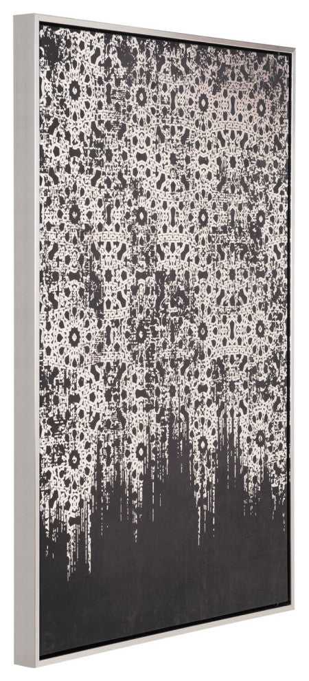 Wall Art, Canvas, Silver, Black, Living Lounge Cafe Hotel Lobby Hospitality