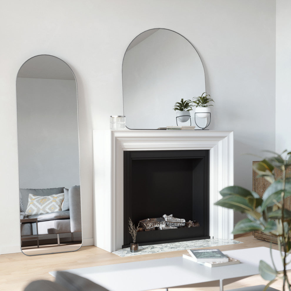Umbra Hubba Arched Mirror 34 x 36" Metallic Titanium