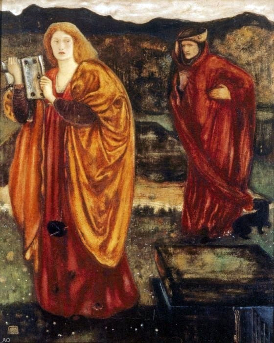 Sir Edward Burne-Jones Merlin and Nimue, 20"x25" Wall Decal Print