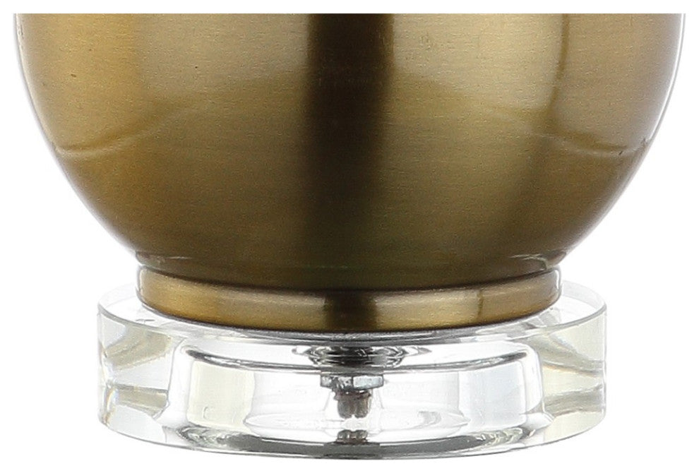 Dylan 25" Metal and Crystal Teardrop Table Lamp, Brass