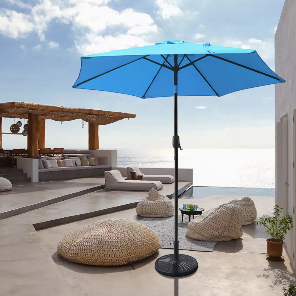 Davee 7.5' Market Umbrella With Stand/Base, Blue