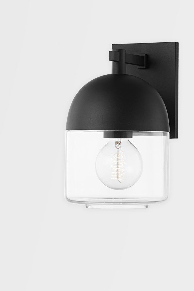 Zephyr 1 Light Exterior Small Wall Scone, Textured Black