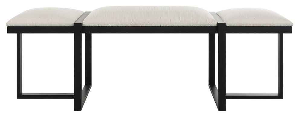 Triple Cloud Modern Upholstered Bench